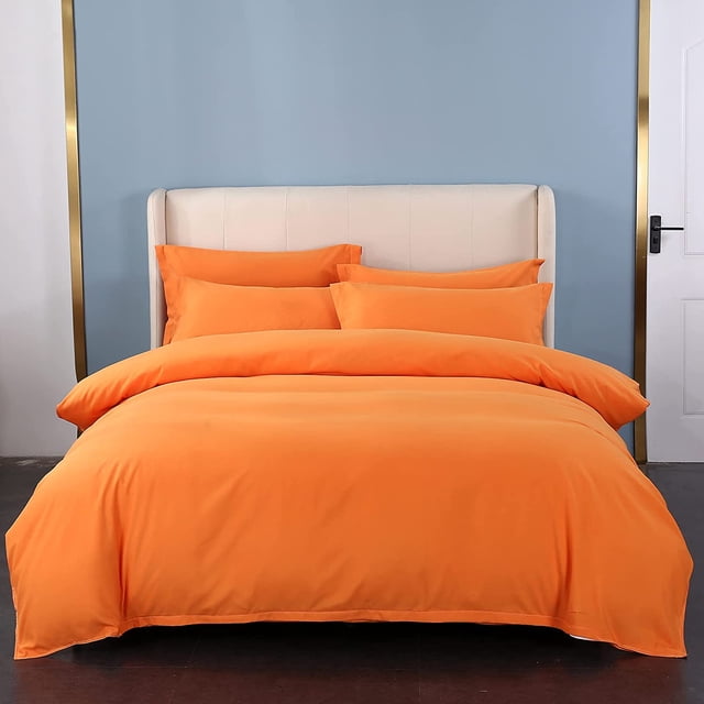 600 Thread Count 4 Piece Sheet Set 15 Inch Deep Pocket 100% Egyptian Cotton Color Orange Solid Size California King
