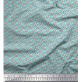 thumbnail image 1 of Soimoi Polyester Crepe Fabric Leaves & Rose Small Print Fabric by The Yard 52 Inch Wide, 1 of 3