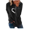 thumbnail image 1 of Liquidation à 50 % Chandail Surdimensionné pour Femmes 2023 Mode Femmes Décontracté Imprimé Col Rond Manches Longues Blouse T-Shirt Chandail Hauts, 1 of 6