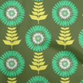 thumbnail image 1 of oneOone Georgette Viscose Forest Green Fabric Asian Block Floral Craft Projects Decor Fabric Printed By The Yard 42 Inch Wide, 1 of 4