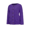 thumbnail image 5 of Fleece Cardigan Sweaters for Women Soft Long Sleeve Jacket with Pockets Button Down Open Front Fall Clothes, 5 of 5