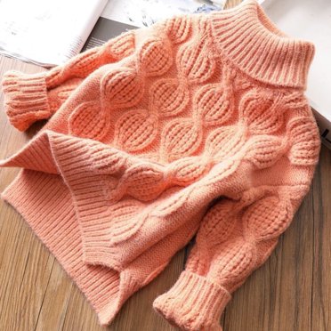 AherBiu Kids and Toddler Sweaters Long Sleeve Turtleneck Knitted Warm Pullover Fall Winter Causal Loose Sweater Solid Color