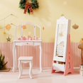 thumbnail image 2 of Costway Kids Vanity Set Princess Makeup Dressing Table & Chair Set with Jewelry Armoire White, 2 of 10