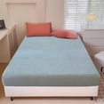 thumbnail image 4 of JilgTeok 1 Packs Fitted Sheet Bedclothes Checkered Solid Color Soft Comfortable Skin Friendly Machine Washable Sheets Home Dorm Bedding Supplies, 4 of 6