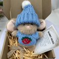thumbnail image 1 of Fiudx Mini Cute Easter Gift Easter with Knitted Hat and Velvet Soft Pocket Emotional Support with Gift Box and Card, 1 of 3