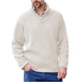 thumbnail image 1 of Rbaofujie Chandails à Col Rond pour Hommes Mode Col en V Chaud Extérieur Manches Longues Chandail Tricoté Haut Chandail Col en V Blanc Chandails de Gym Hommes, 1 of 5