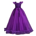 thumbnail image 2 of Liquidation et Promo, Robe d'Été pour Fille, Sans Manches à Volants en Dentelle, Broderie à Col Rond, Jupe Princesse en Tulle avec Nœud, Tenue Décontractée pour Fête, Tenue de Festival, Légère, Respirante, Âge 4-12 Style Chic Décontracté, 2 of 7