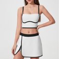 thumbnail image 2 of Sentmoon Ensembles 2 Pcs pour Femmes Robes d'Été Décontractées pour Femmes Bretelles Spaghetti à Blocs de Couleur Grande Taille Robe de Bal Col en V Sans Manches Coupe Ample Robes Soleil pour Femmes 2026 Vacances Mignonne Blanc TTG, 2 of 9