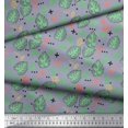 thumbnail image 3 of Soimoi Satin Silk Fabric Geometric Sign,Clover & Monstera Leaves Decor Fabric Printed Yard 42 Inch Wide, 3 of 3