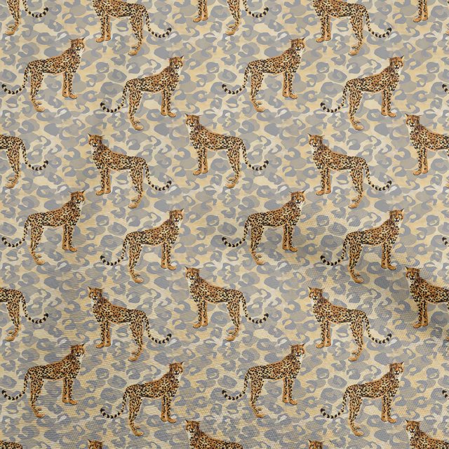 oneOone Rayon Brown Fabric Animal Sewing Material Print Fabric By The Yard 56 Inch Wide