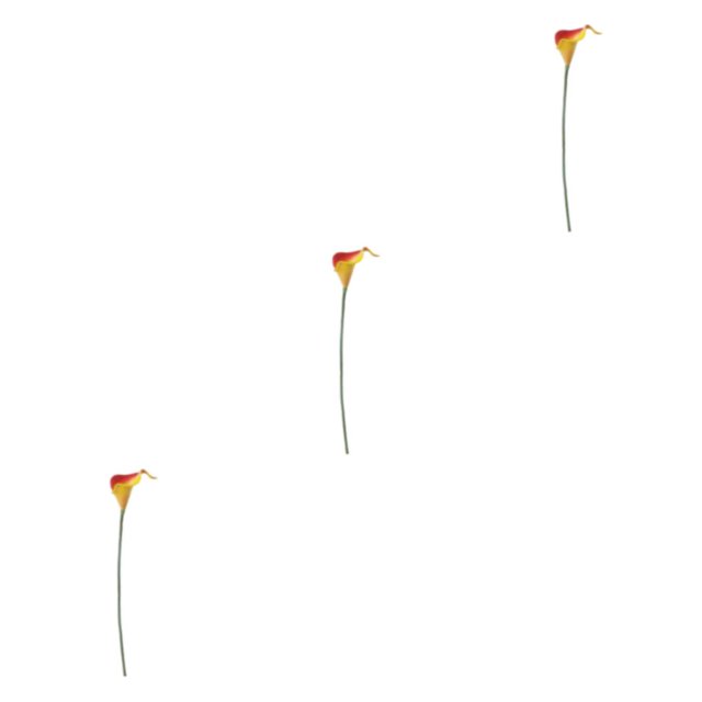 kurtrusly Wedding Decor With Simulated Calla - Choose Variety Of Colors And Styles With High 3D And Simulation Durable PU reddish yellow 3PCS