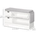 thumbnail image 3 of HOMCOM Entryway Shoe Bench with Storage Drawer Open Shelf Pocket White, 3 of 10