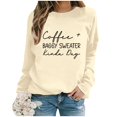 thumbnail image 2 of WEAIXIMIUNG Custom Sweatshirt Ladies Fashion Leisure Pure Color Loose Long Sleeved Printed Letters Round Collar, 2 of 4
