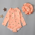 thumbnail image 4 of DecSea Baby Girls Cute One Piece Swimsuit UPF 50+ Floral Print Zipper Long Sleeve Ruffled Swimwear Bathing Suit, 4 of 9