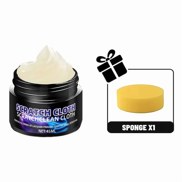 Scratch Repair Wax For Car Paint Surfaces, All-Color Formula For Minor Scratch And Swirl Removal, Polish And Restorer With Applicator Sponge For Vehicle Detailing