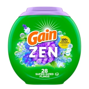 Gain Super Flings Des sacs de nettoyage, 28 Compte, Zen, irrésistiblement propre et frais