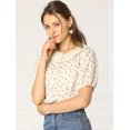 thumbnail image 2 of INSPIRE CHIC Women's Floral Puff Sleeves Pleated Collar Button Down Shirt, 2 of 6