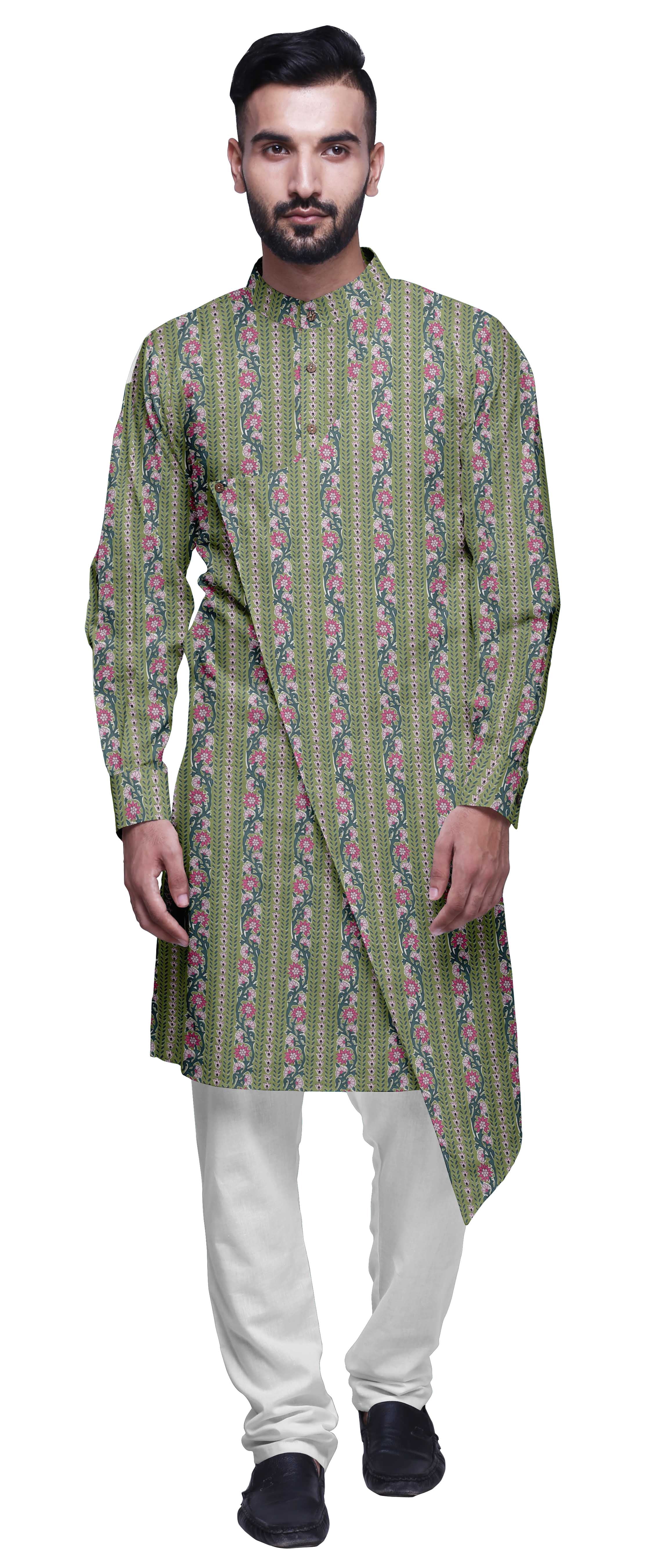 Atasi Kurta Imprimé de Designer pour Garçons Ensemble Kurta Pyjama Décontracté Vêtements d'Été
