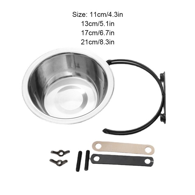 Ruiboury Solution d'Alimentation Facile avec des Bols Suspendus en Acier Inoxydable pour Chien Chat 13CM 1Set
