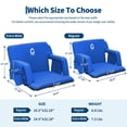 thumbnail image 2 of Garvee 24.5" Wide Stadium Seats with Back Support, 6 Adjustable Angle, Pockets, Cup Holders, Blue, 2 of 7