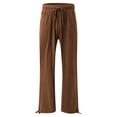 thumbnail image 4 of Timegard Womens Pants Plus Size Elastic High Waisted Drawstring Wide Leg Lightweight Casual Loose Trousers, 4 of 5