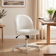 thumbnail image 2 of HOMCOM Office Chair, Tilt Swivel Desk Chair, Adjustable Height, Cream White, 2 of 10
