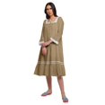 thumbnail image 4 of Moomaya Robe de Nuit en Coton à Manches Longues à Encolure Carrée Imprimée pour Femmes, 4 of 6