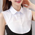 thumbnail image 3 of Maoww Femmes Conception Simple Couleur Unie Faux Col Filles Formelles Fausse Demi-Chemise Décoratif Revers Détachable Accessoire Blanc Rond, 3 of 8