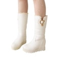 thumbnail image 1 of LSLJS Bottes à Semelle Épaisse pour Femmes, Automne/hiver, Coton, Poil Épais, Manches Mi-Longues, Bottes à Semelle Antidérapante pour Femmes, Bottes d'Hiver pour Femmes, 1 of 8
