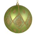 thumbnail image 1 of Vickerman N188154D 4.75 in. Celadon Matte Ball Ornament with Glitter Diamond Pattern  4 per Pack, 1 of 1