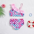 thumbnail image 4 of MIASHUI Girls Two Piece Bathing Suit Bikini Swimsuit Striped Ruffle Swimwear,Pink,2-3 Years, 4 of 6