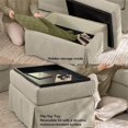 thumbnail image 3 of Pemberly Row Storage Ottoman With Built-in Tray & Slipcover in Sand Basketweave, 3 of 6