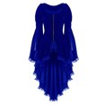 thumbnail image 1 of XZNGL Women Vintage Long-Sleeved Waist Back Bandage Lace Stitching Jacket Overcoat, 1 of 1