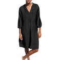 thumbnail image 2 of Weiqiqre Robes pour Femmes, Robes Décontractées Amples à Col en V pour Femmes à Manches 3/4 avec Poche en Solde, 2 of 6