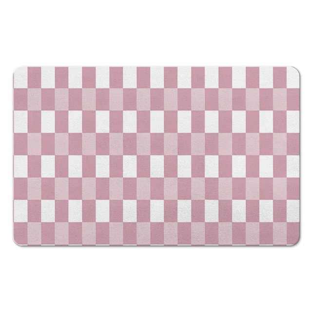 Checkered Bathroom Rug Runner: Long, Luxurious & Non-Slip (20x32in): Water Absorbent, Large Bath Mat, Soft Microfiber, Machine Washable, Perfect for Bathroom, Bathtub, Hallway