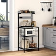 thumbnail image 2 of HOMCOM Kitchen Bakers Rack with Power Outlet, Adjustable Shelves and Hooks, 2 of 10