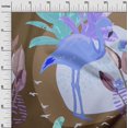 thumbnail image 3 of oneOone Polyester Spandex Brown Fabric Tropical Abstract With Flamingo Craft Projects Decor Fabric Printed By The Yard 56 Inch Wide, 3 of 4