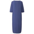 thumbnail image 3 of Innerwin Robe Midi Simple Robes pour Femmes Plage Col Rond Confortable Bleu G, 3 of 4