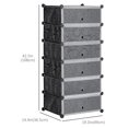 thumbnail image 3 of HOMCOM Organisateur de Rangement en Cubes avec Portes, Armoire Modulaire Bricolage à 6 Cubes Noire, 3 of 10