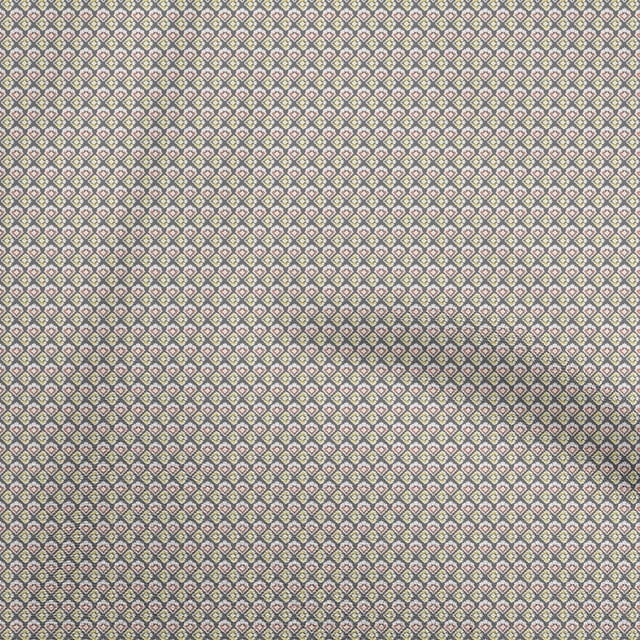 oneOone Silk Tabby Gray Fabric Asian Ikat Craft Projects Decor Fabric Printed By The Yard 42 Inch Wide