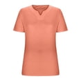 thumbnail image 3 of Timegard Plus Size Top for Women V Neck Drop Shoulder Short Sleeve Comfy Solid Color Casual Tee Top, 3 of 5