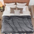 thumbnail image 2 of REGALWOVEN 1 Pcs Home Warm Soft Microplush Fleece Solid Throw Blanket Dark Gray 78" x 90", 2 of 10
