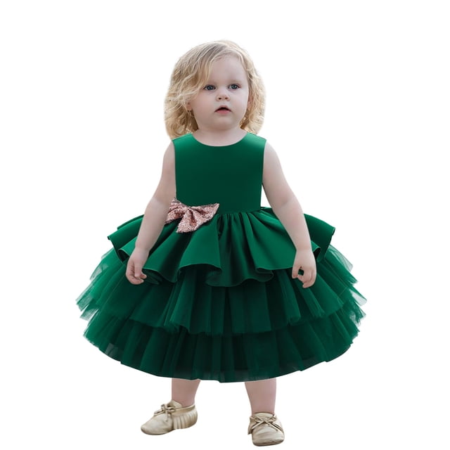 Robe de Princesse pour Filles Enfants Filles à Volants Princesse Demoiselle d'Honneur Robe de Concours Anniversaire Fête Robe de Mariage