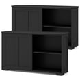 thumbnail image 1 of Costway Buffet Bahut Empilable, Ensemble de 2 avec Portes Coulissantes et Tablette Réglable, Noir, 1 of 9