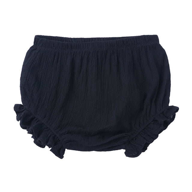 YOUSNH Baby Girls Boys Solid Spring Summer Shorts Ruffle Clothes Child Summer Clothes Black 12-18 Months