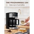thumbnail image 2 of Ihomekee Coffee Maker, Programmable Drip Coffee Maker 12 Cup, Regular & Strong Brew Drip Coffee Machine with Iced Coffee Function for Home and Office, Black & Stainless Steel (Bla, 2 of 7
