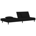 thumbnail image 3 of vidaXL 2-Seater Sofa Bed with Two Pillows Black Velvet, 3 of 5