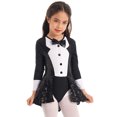 thumbnail image 3 of RUNQHUI Robe de Danse Ballet pour Filles Manches Longues Latin Samba Justaucorps Paillettes Patinage à Roulettes Noir 10, 3 of 7