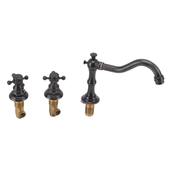 Beautiful Copper Bathroom Basin Faucet with Double Handle, Leakproof for Easy Installation