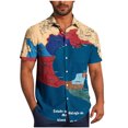 thumbnail image 1 of Pisexur Shirts for Man T Hommes Mode Décontractée Col Rabattu Imprimé Manches Courtes Chemise Boutonnée Blouse Bleu Foncé,S Chemises de Golf Hommes & Chemises Hommes, 1 of 7